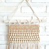 Small Natural Woven Macrame Wall Hanging With Beads