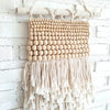 Small Natural Woven Macrame Wall Hanging With Beads