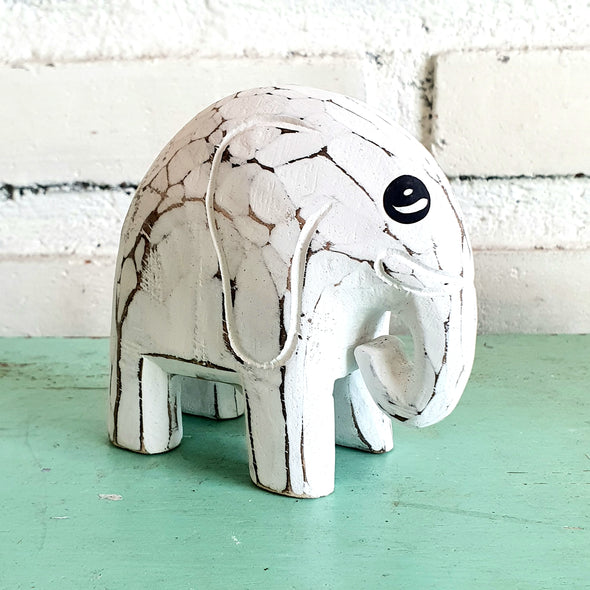 Small Carved Wooden Baby Elephants