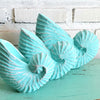 Wooden Nautilus Sea Shell Set of 3