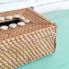 Rectangle Tissue Box Rattan with Shell (W)