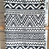 Magic Triangle Cotton Runner with Black & White Aztec Pattern