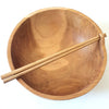 Natural Teak Noodle Bowl With Chop Sticks