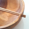 Natural Teak Noodle Bowl With Chop Sticks