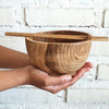 Natural Teak Noodle Bowl With Chop Sticks