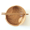 Natural Teak Noodle Bowl With Chop Sticks