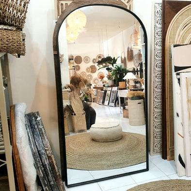 Large Black Wooden Frame Mirror