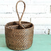 Cutlery Round Rattan Box With Handle