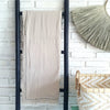 Cotton Throw Two Tone With Hand Stitched Detail and Fringe Edge