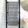 Cotton Throw with Black & White Aztec Pattern