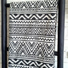 Cotton Throw with Black & White Aztec Pattern