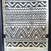 Cotton Throw with Black & White Aztec Pattern