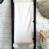 Soft White Plain Cotton Throw with Edge