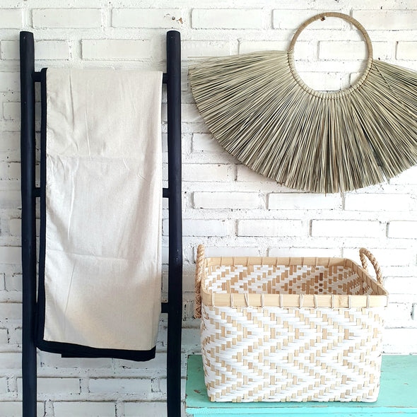 Natural Plain Cotton Throw with Edge