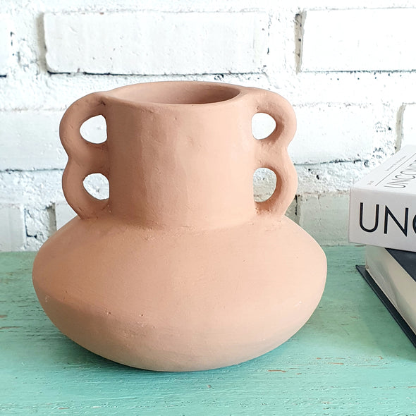 Pottery Vase With Unique Handle
