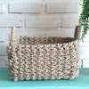 Set 3 Rectangle Shaped Woven Grass Basket (Small)