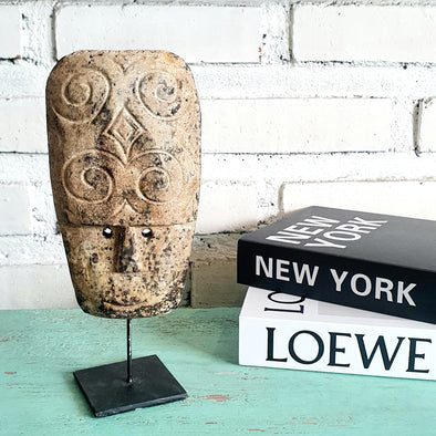 Natural Color Tribal Mask With Stand