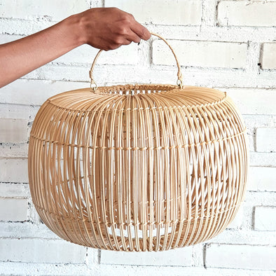 Round Natural Rattan Lantern Lamp Shade