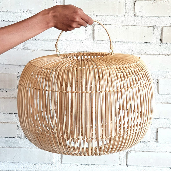 Round Natural Rattan Lantern Lamp Shade