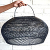 Black Dome Rattan Lamp Shade
