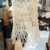 Tall Cylinder Rattan Lamp Shade with Fringe