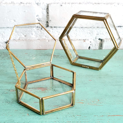 Small Hexagon Jewelry Box (W)