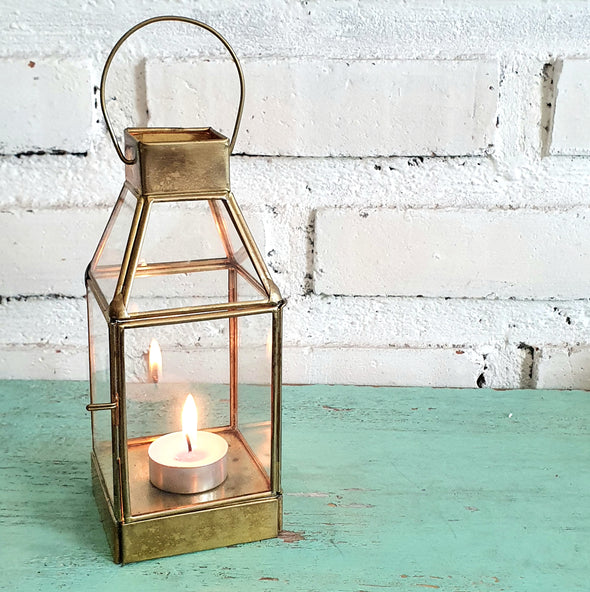 Style Rectangel Brass Candle Holder