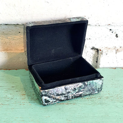 Mini Resin Jewelry Box With Mother Of Pearl Inlay (Flower)