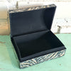 Mini Resin Jewelry Box With Mother Of Pearl Inlay (Line)