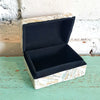 Mini Resin Jewelry Box With Mother Of Pearl Inlay (Line)