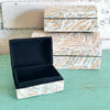 Mini Resin Jewelry Box With Mother Of Pearl Inlay (Line)