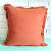 Hand-Stitch Cotton Cushion With Fringe
