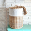 Round Black Rattan Basket with Inner Lid (W)