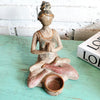 New Antique Resin Sitting Lady Candle Holder (BDG)
