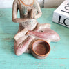 New Antique Resin Sitting Lady Candle Holder (BDG)
