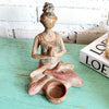 New Antique Resin Sitting Lady Candle Holder (BDG)