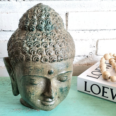 New Antique Large Resin Head Buddha Statue