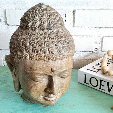 New Antique Large Resin Head Buddha Statue