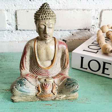 New Antique Large Resin Sitting Buddha Statue (BDG)