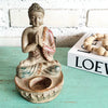 New Antique Resin Sitting Buddha Candle Holder (BDG)