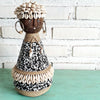 Beaded Shell Ethnic Wooden African Statue (W)