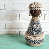 Beaded Shell Ethnic Wooden African Statue (W)