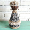 Beaded Shell Ethnic Wooden African Statue (W)