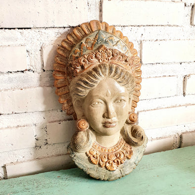 Antique Balinese Carved Wooden Mask (W)