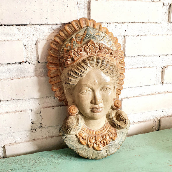 Antique Balinese Carved Wooden Mask (W)