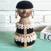 Beaded Shell Ethnic Wooden African Statue (W)