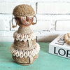 Beaded Shell Ethnic Wooden African Statue (W)