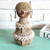 Beaded Shell Ethnic Wooden African Statue (W)