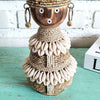 Beaded Shell Ethnic Wooden African Statue (W)