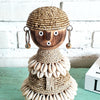 Beaded Shell Ethnic Wooden African Statue (W)